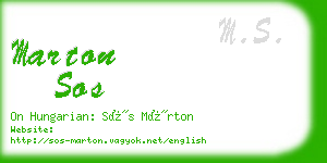 marton sos business card